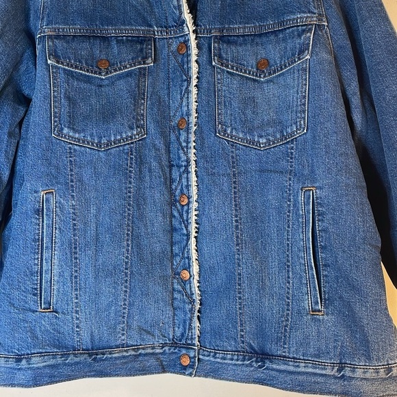 Altered! NWT. Madewell Oversized 3X Denim Jacket in Donaway Wash: Sherpa Edition - Picture 8 of 15